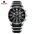 REWARD 81011M New Mens Watches Luxury Blue Military Sport Watch Men Leather Waterproof Quartz Wishwatch Relogio Masculino